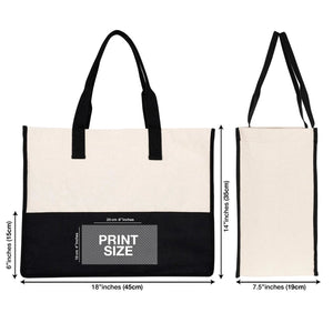 Large Elite Personalized Canvas Tote – Custom Travel, Spa, Hotel Gift Bag with Pocket - Pamusan.com
