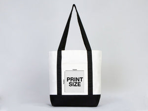 Grand sac cabas tendance en toile avec anses noires, 40 cm L x 35 cm H x 13 cm P, tote bag 340 g, personnalisable - Pamusan.com
