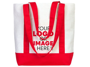 Sac de courses en toile tendance avec poignée rouge, 16" L × 14" H × 5" P, sac fourre‑tout 12 oz, personnalisé – Pamusan.fr