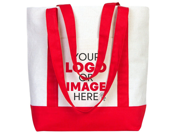 Sac de courses en toile tendance avec poignée rouge, 16" L × 14" H × 5" P, sac fourre‑tout 12 oz, personnalisé – Pamusan.fr