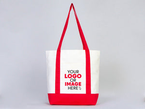 Sac de courses en toile Grande tendance avec poignée rouge, 16"L x x 14H x 5"P, grand sac fourre‑tout 12 oz, personnalisé – Pamusan.fr