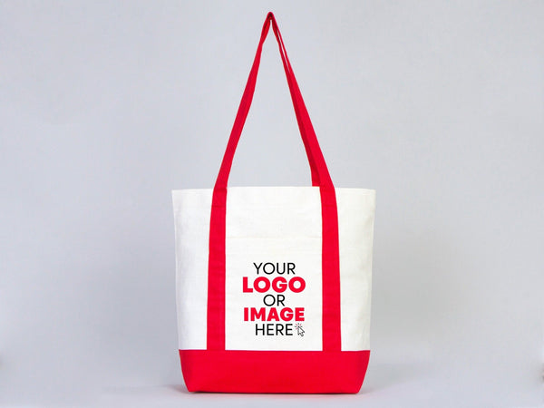Sac de courses en toile Grande tendance avec poignée rouge, 16"L x x 14H x 5"P, grand sac fourre‑tout 12 oz, personnalisé – Pamusan.fr