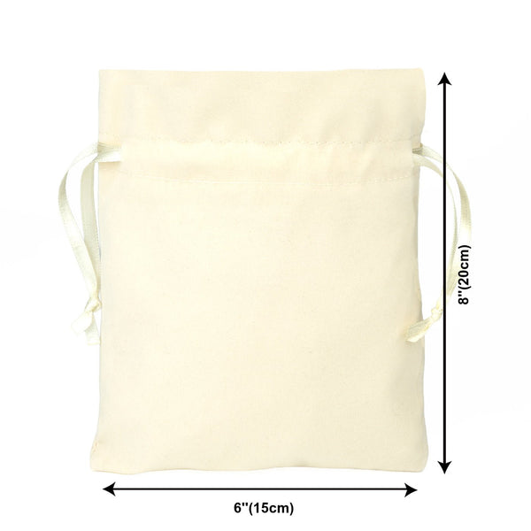 Natural Velvet Drawstring Pouch – 6" × 8" (15 × 20 cm) - Pamusan.com