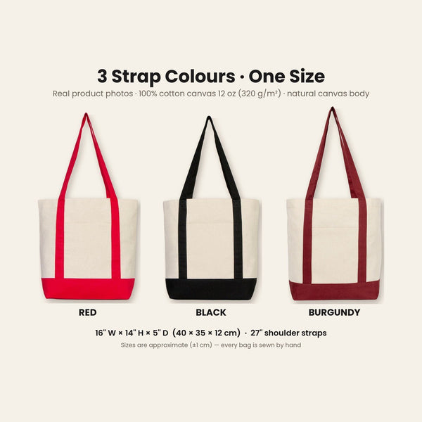 Sac cabas Nouvel An en toile avec poche avant – 9 motifs Happy New Year 2027, tote bag 40 × 35 × 12 cm, finitions rouge, noir ou bordeaux - Pamusan.fr