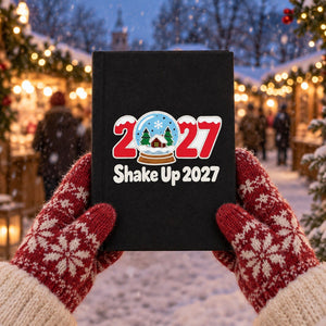 Journal du Nouvel An 2027 – carnet A5 en toile 14 × 20 cm, 9 motifs Happy New Year 2027, couverture naturelle ou noire, 160 pages blanches - Pamusan.fr