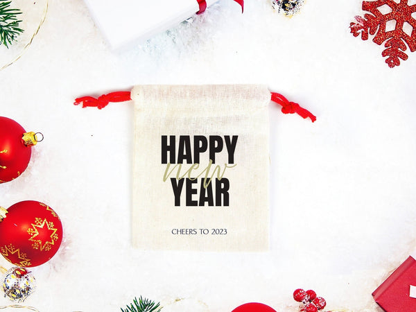 Personalized New Year Gift Bags – Custom Logo Muslin Pouches for Family & Company | Pamusan