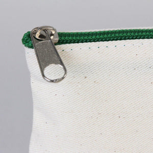 New Year Zipper Pouch 8" × 6" (21 × 15 cm) – Custom Cotton Holiday Gift Bag with Green Handle - Pamusan.com