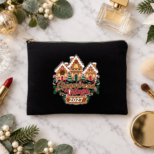 New Year's Eve Party Favors – Makeup Bags Bulk, 9 Happy New Year 2027 Designs, Zipper Clutch 8.3" × 6" (21 × 15 cm) – Cotton Gabardine - Pamusan.com