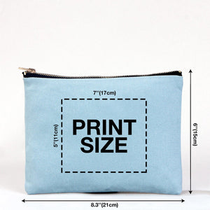 Organizer Cosmetic Bag ,Blue Clutch Bag 8"W x 6"H , Logo Design Make Up Bag - Pamusan.com