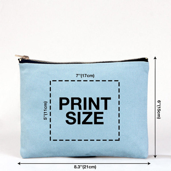 Organizer Cosmetic Bag ,Blue Clutch Bag 8"W x 6"H , Logo Design Make Up Bag - Pamusan.com