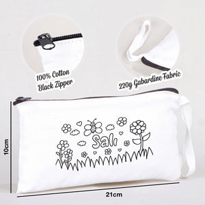 Paintable Pencil Case with Tuesday Design – 8" × 4" - 6 oz - Pamusan.com