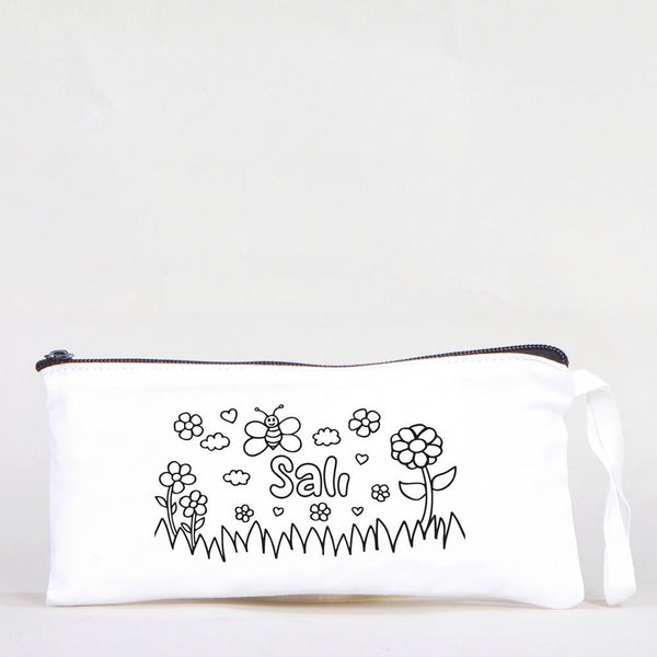 Paintable Pencil Case with Tuesday Design – 8" × 4" - 6 oz - Pamusan.com