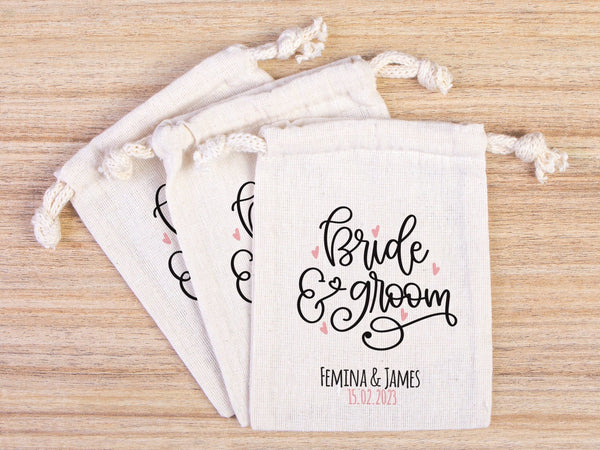 Personalized Bride & Groom Bags – Custom Wedding Party Tote — custom print | Pamusan