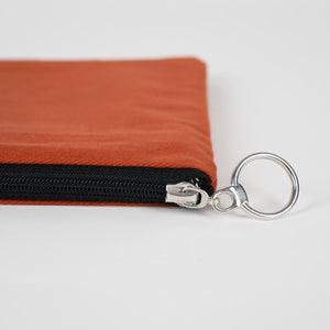 Personalized Terracotta Cotton Clutch Pouch – 12" × 8" (30 × 21 cm) – 10 oz Fabric - Pamusan.com
