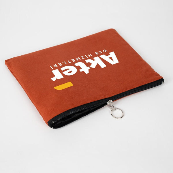 Personalized Terracotta Cotton Clutch Pouch – 12" × 8" (30 × 21 cm) – 10 oz Fabric - Pamusan.com