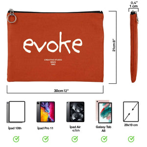 Personalized Terracotta Cotton Clutch Pouch – 12" × 8" (30 × 21 cm) – 10 oz Fabric - Pamusan.com