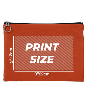 Personalized Terracotta Cotton Clutch Pouch – 12" × 8" (30 × 21 cm) – 10 oz Fabric - Pamusan.com