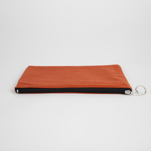 Personalized Terracotta Cotton Clutch Pouch – 12" × 8" (30 × 21 cm) – 10 oz Fabric - Pamusan.com