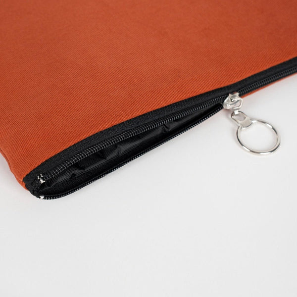 Personalized Terracotta Cotton Clutch Pouch – 12" × 8" (30 × 21 cm) – 10 oz Fabric - Pamusan.com