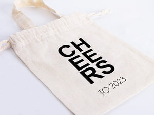 Personalized Cheers to 2023 Bags – 6"x8" Cotton Gift Bags for Family,Bachelorette Parties — custom print | Pamusan