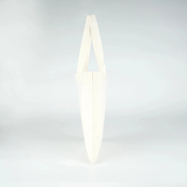 Sac cabas en toile blanc vue de côté - Pamusan