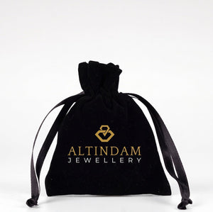 Personalized Velvet Rose Drawstring Pouch – Black – 4" × 5" (10 × 13 cm) - Pamusan.com