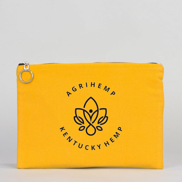 Personalized Yellow Cotton iPad Clutch Bag – Lined Gabardine with Zipper - Pamusan.com