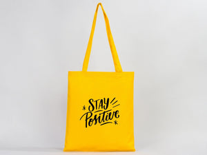 Personalized Yellow Gabardine Tote Bag – 14"x16" Custom Logo Print - Pamusan.com