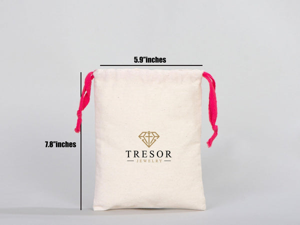 Pink Drawstring Cotton Pouch 6x8" | Custom Organic Bag — custom print | Pamusan