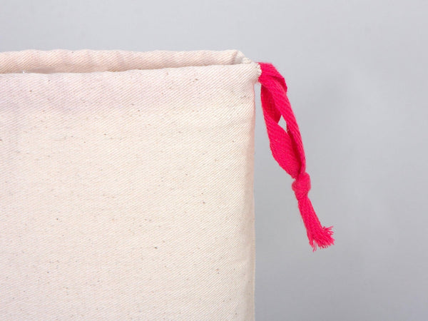Pink Drawstring Cotton Pouch 6x8" | Custom Organic Bag — custom print | Pamusan