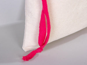 Pink Drawstring Cotton Pouch 6x8" | Custom Organic Bag — custom print | Pamusan