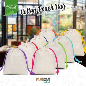 Fabric Pouch 4" W x 5" H (10 cm x 13 cm) - Red Handle (Customize) - Pamusan.com