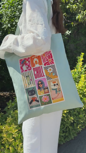 Sac tote bag en coton personnalisé – 35 × 40 cm Vert menthe – 170 g