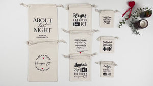Pochettes anti-gueule de bois pour enterrement de vie de jeune fille – Pochettes de récupération personnalisées pour mariages et fêtes