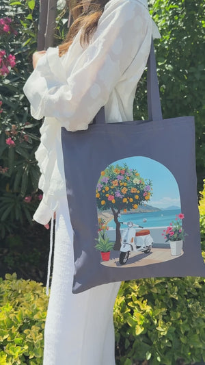 Tote bag en coton gris personnalisé 35,5 x 40,5 cm – Écologique, avec logo personnalisé, idéal comme cadeau ou sac promotionnel