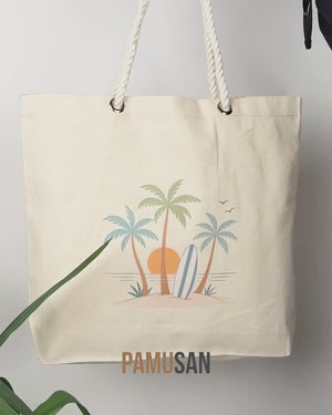 Grand sac tote bag en toile personnalisé avec logo et poche zippée – 48 × 41 × 10 cm