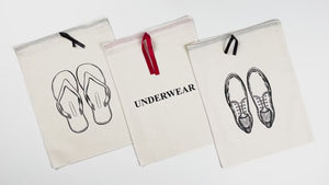 Personalized Drawstring Pouches with Red Ribbon - 12"W x 16"H (30 x 40 cm)