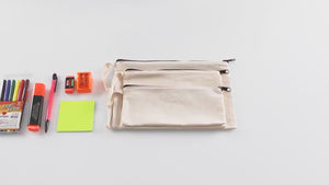 Trousse à crayons personnalisée en tissu – Trousse de maquillage en coton 20 × 10 cm avec fermeture éclair