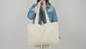 Grand sac cabas en toile avec longues anses – 46 cm (L) x 36 cm (H) x 10 cm (P)