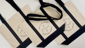 Grand sac tote bag tendance en toile avec anse noire, 40,6 cm (L) x 35,6 cm (H) x 12,7 cm (P), 355 ml, personnalisable