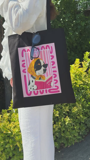 Tote bag en coton noir – 35,5 × 40,5 cm – Sacs réutilisables vierges en gros