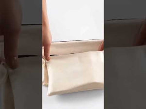 Pochette personnalisable – Pochette en coton non doublée de 25 × 18 cm avec fermeture éclair