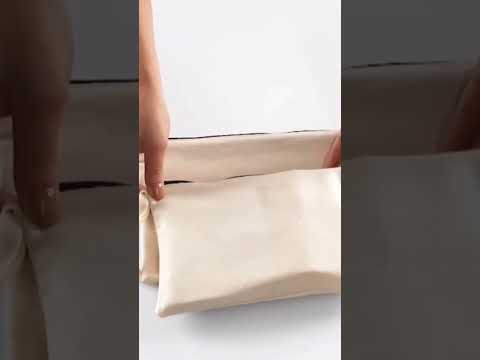 Pochette personnalisable – Pochette en coton non doublée de 25 × 18 cm avec fermeture éclair
