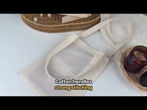 Petit tote bag en coton – 20 × 25 cm – Sac à livres naturel
