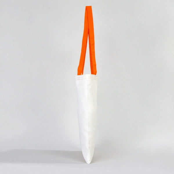 Printed Tote Bags with Orange Handles – 14"x16" Custom Cotton Logo Bags - Pamusan.com