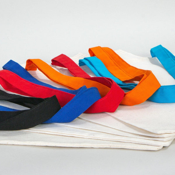 Printed Tote Bags with Orange Handles – 14"x16" Custom Cotton Logo Bags - Pamusan.com