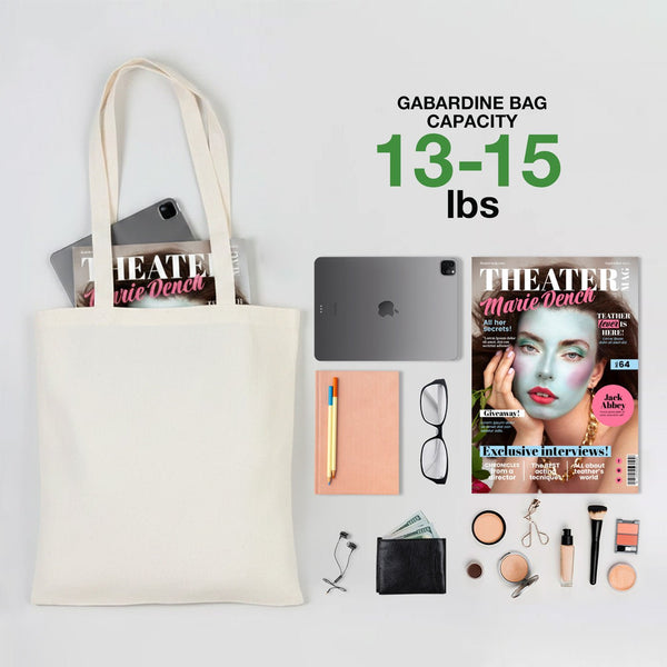 Raw Cotton Tote Bag – Blank Gabardine Fabric, 14x16 inch, Durable & Eco - Friendly - Pamusan.com