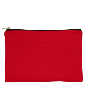 Red Canvas Zippered Clutch Pouch – 10" × 7" (25 × 18 cm) – 10 oz - Pamusan.com