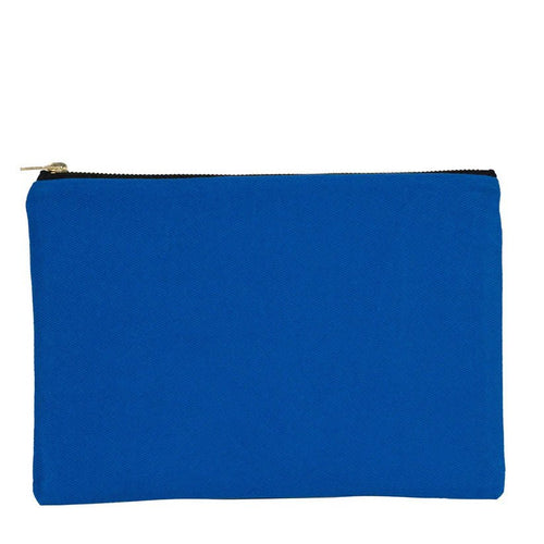 Saxe Blue Canvas Zippered Clutch Pouch – 10" × 7" (25 × 18 cm) – 10 oz - Pamusan.com