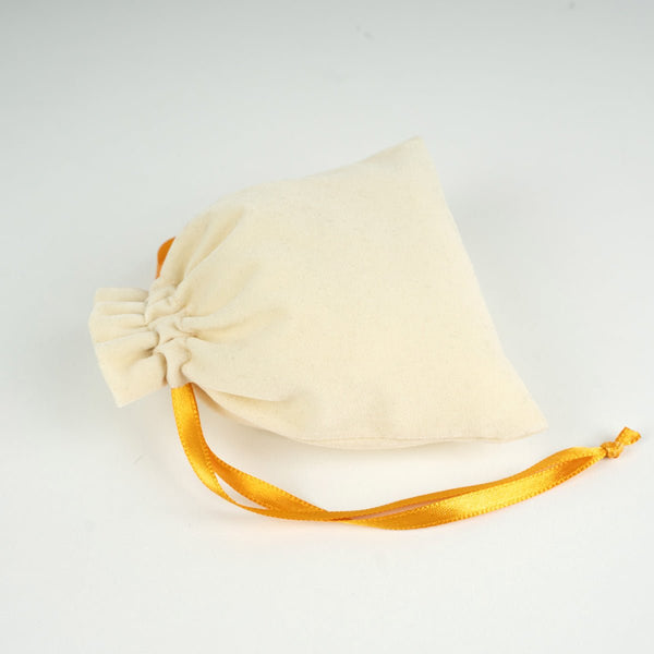 Velvet Rose Drawstring Pouch with Orange Ribbon – 4" × 5" (10 × 13 cm) - Pamusan.com
